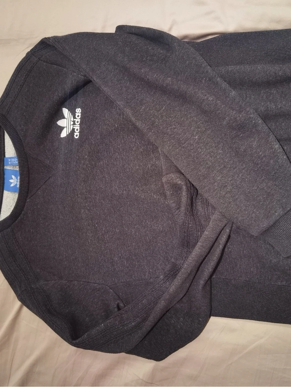 adidas Charcoal Gray Trefoil Crewneck Sweatshirt